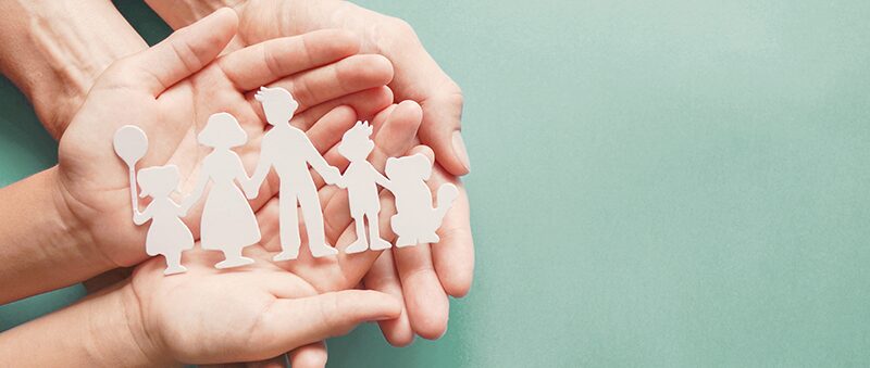 A family together in a counseling session.